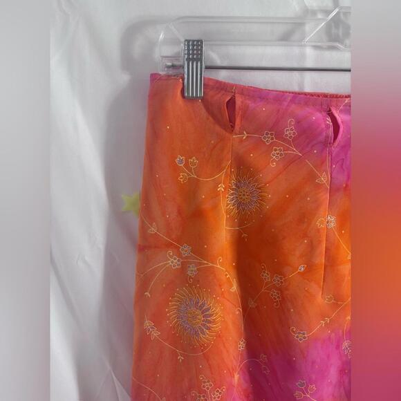Y2K Beach Gypsy Tie Dye-esque Celestial Sunset Goddess Boho Wrap Skirt S/M - Picture 10 of 12